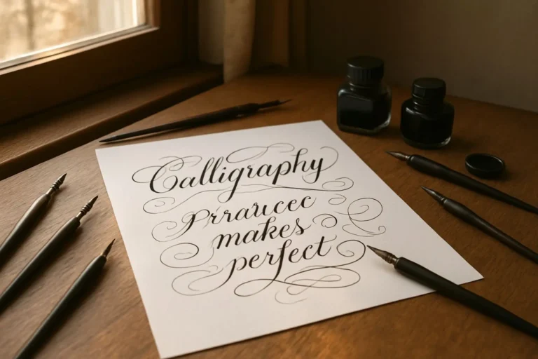 folha de caligrafia para imprimir