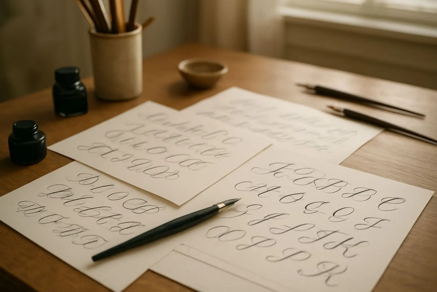 Folhas de caligrafia para impressão