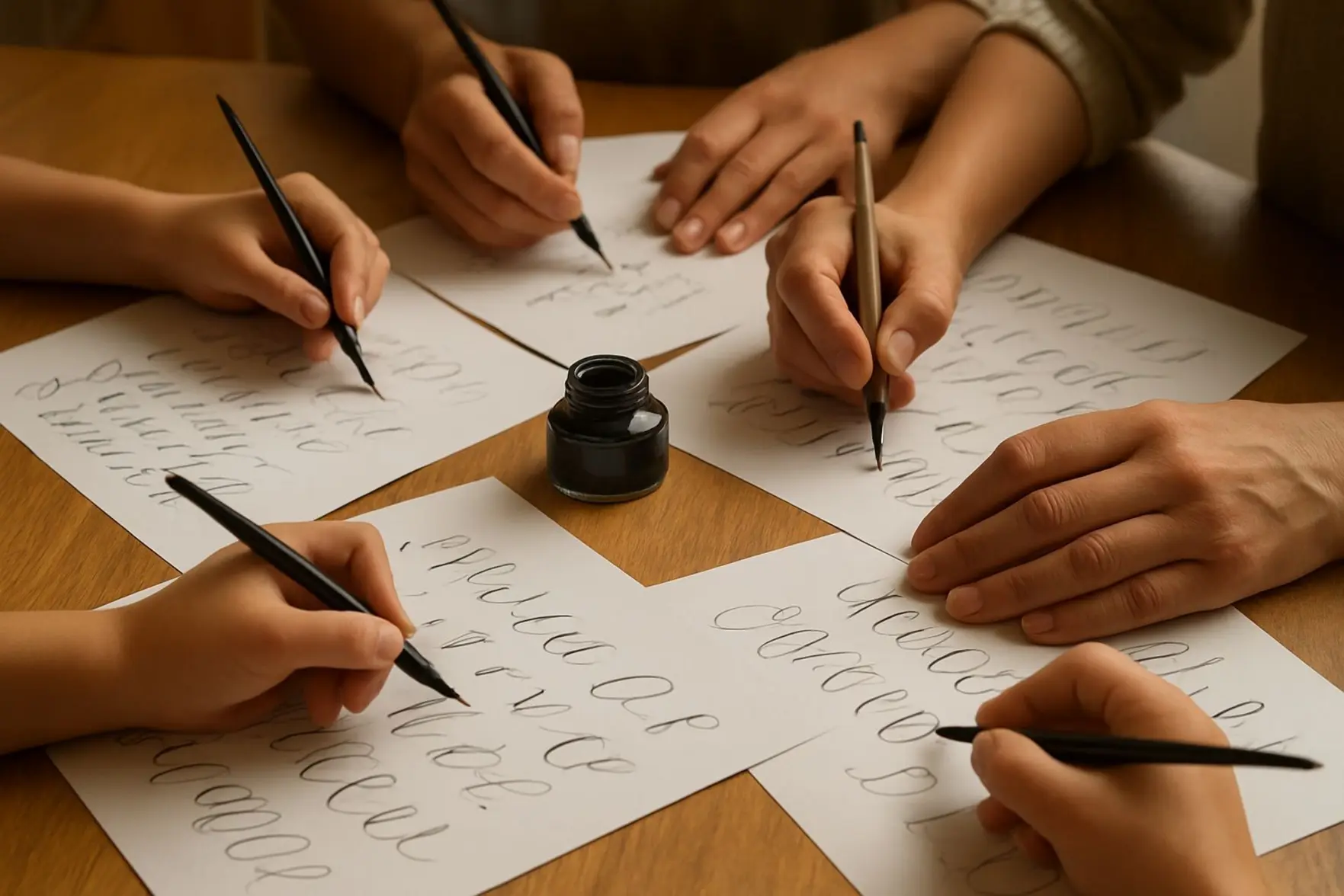 Folhas de caligrafia para impressão