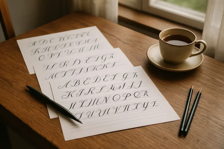 folhas de caligrafia para imprimir