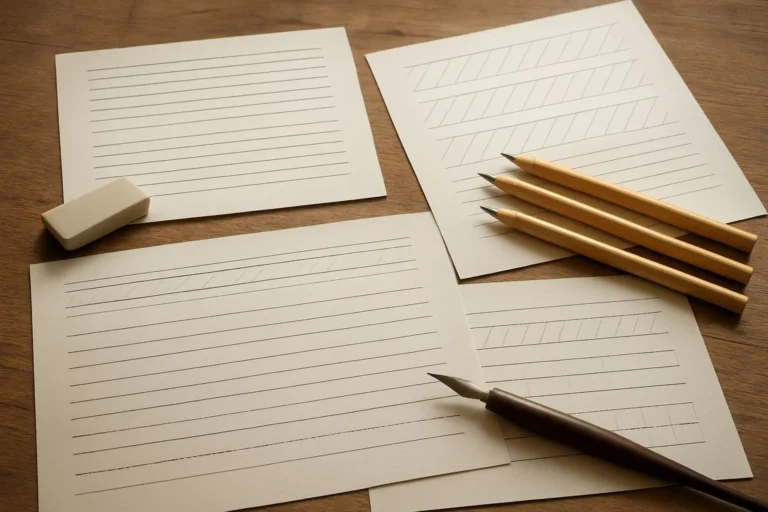 linhas de caligrafia para imprimir